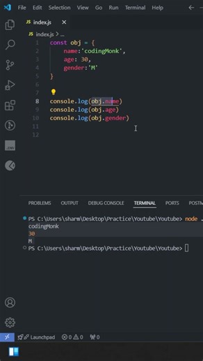 Understanding Object destructuring in JavaScript || #ytstudio #javascriptinterview #javascript