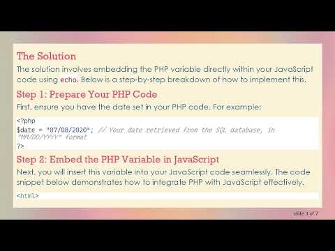 How to Pass a PHP Variable to JavaScript Date Object