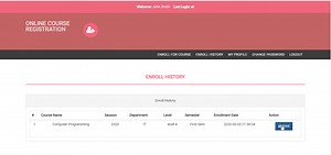 Online Course Registration in PHP Free Source Code