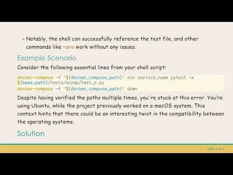 Resolving Docker Compose ERROR: file not found Issue on Ubuntu