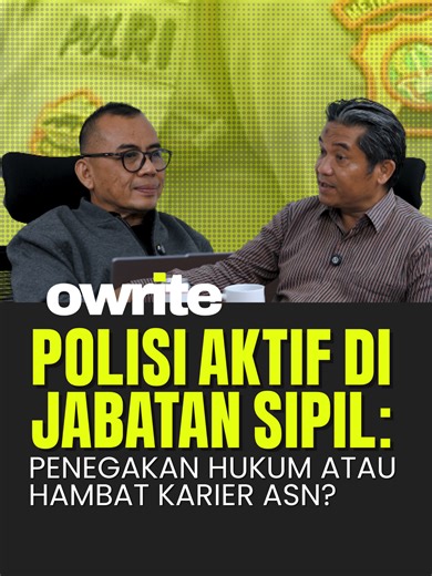 Apakah sudah sepatutnya anggota polisi aktif menduduki jabatan strategis di kementerian atau lembaga sipil seperti Dirjen hingga Sekjen DPD? Apa dampaknya bagi profesionalisme Polri dan jenjang karier ASN? Dalam cuplikan Say It Episode 13 kali ini, kita membedah fenomena anggota Polri yang masuk ke ranah sipil. Simak perbincangan mendalam ini untuk memahami lebih jauh mengenai batas antara fungsi keamanan dan administrasi negara hanya dalam youtube owritedotid dalam program SAY IT #Polri #Polisi