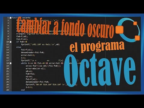 ☑ Cambiar a fondo oscuro el programa Octave