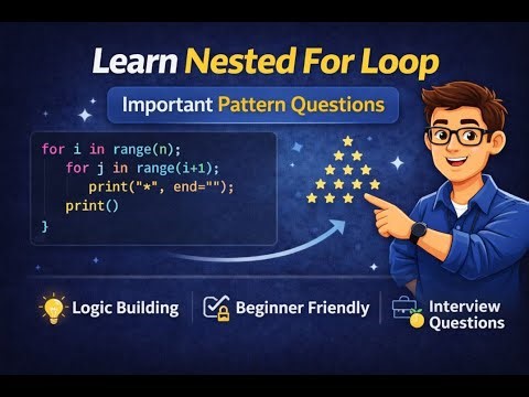 Nested For Loop Explained | Important Pattern Questions | Logic Building | Interview Prep