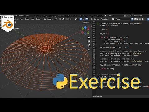 Beginner Blender Python Exercise: Circle mesh from scratch (Part 2)