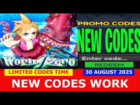 *NEW CODES August 30, 2025* World // Zero ⚔️ Anime RPG ROBLOX | LIMITED CODES TIME