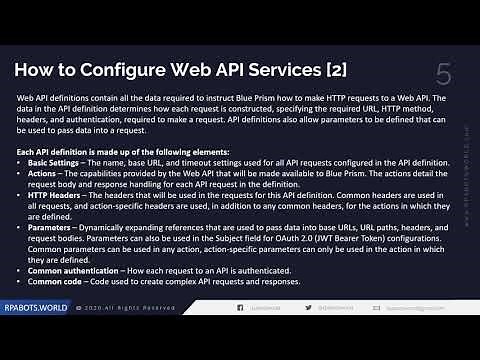 How to configure web API in Blue Prism
