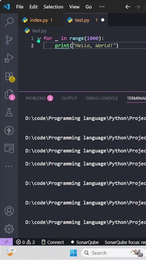 Python For Loop Tutorial: Master for _ in range(1000) for Beginners #shorts #programming #coding