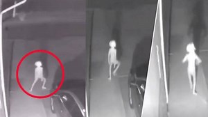 CCTV of Alien creature walking down driveway 'Not Human' #CCTV #Alien #America | Oneindia News