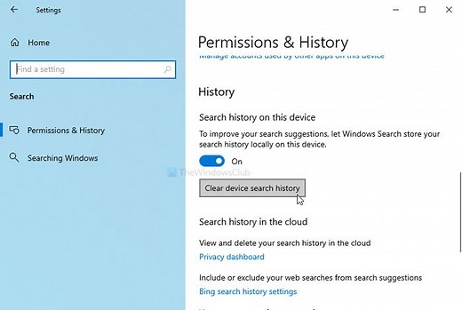 How to clear Search History and remove Recent Activities in Windows 11