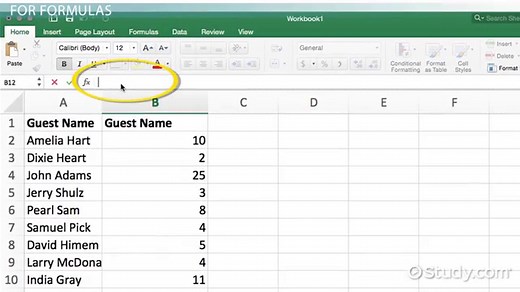 Using the Formula Bar in Excel