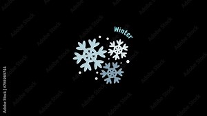 Winter animation with looping , 4k resolution, and Alpha Channel