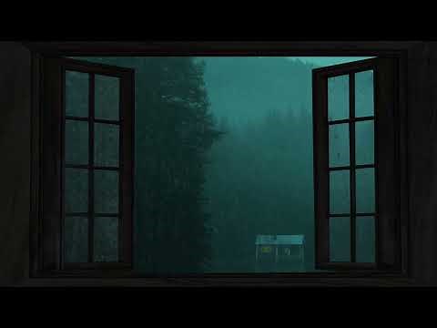 Rain Sounds for Sleep - Open Window Rain Sounds - Heavy Rain Sounds - 1 hour