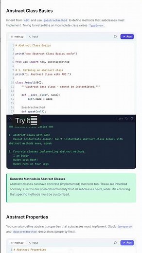 Python Abstract Classes - ABC, @abstractmethod, Interfaces — in 30 seconds #Networking