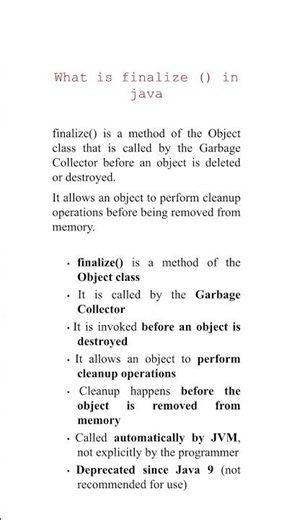 Finalize method | Finalize method in java #corejava #method #garbage #collection #interview #java