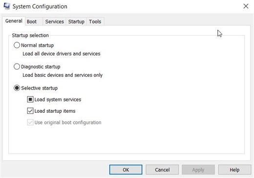 Windows stuck in Selective Startup mode in MSCONFIG in Windows 11