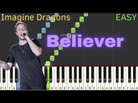Believer - Imagine Dragons (EASY Piano Tutorial)
