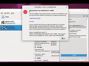 Install virtualbox in ubuntu 22.04 and fixing kernel driver not installed, EFI secure boot enabled