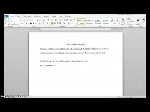Creating an APA Format Annotated Bibliography