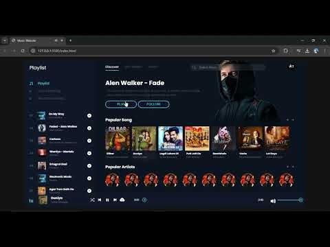 Working Music Website using HTML, CSS & JavaScript 🎵 | Live Preview + Source Code