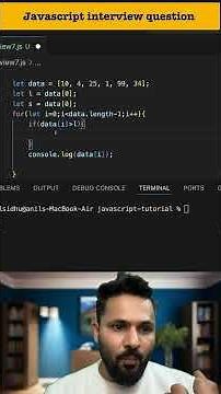 #7 Find Largest & Smallest Number in Array | JavaScript DSA Interview Question #javascript #dsa