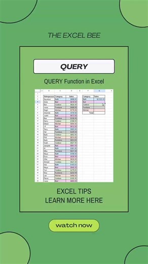 How to use the QUERY Function in Excel #exceltips