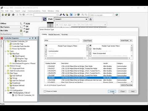 Create New RSLogix5000 Project: Chassis, Ethernet, DeviceNet and other I/O Modules
