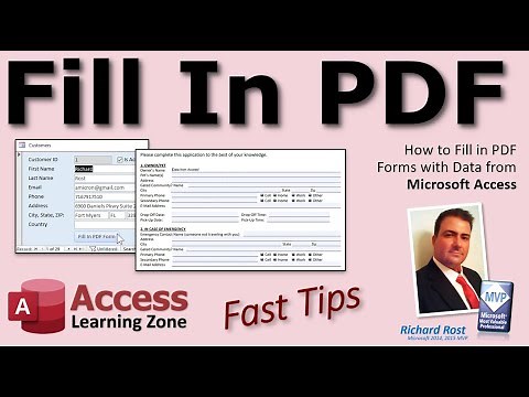 How to Fill in PDF Forms with Data from Microsoft Access. Populate PDF Form with Access Data.