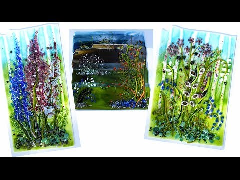 Fused Glass Floral Panel