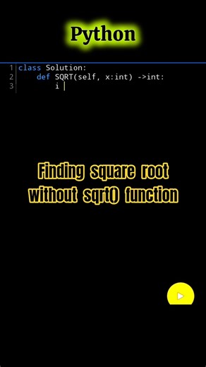Finding square root of a number without using sqrt() function #shorts #python