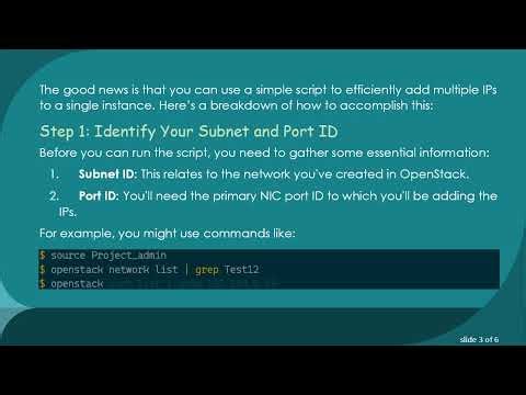 Streamline Your OpenStack Instance Management: Adding Multiple IPs with a Script or Playbook