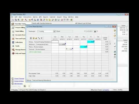 Sage Timeslips: Basics: Time Sheet