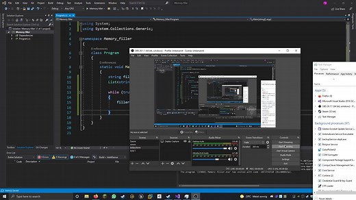 Today i found out how slow Console.WriteLine() is. (Look at the memory)