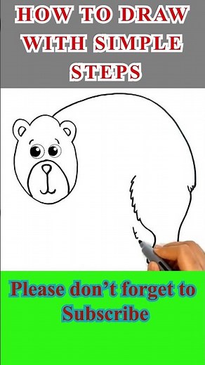 How to draw a bear for kids #shorts