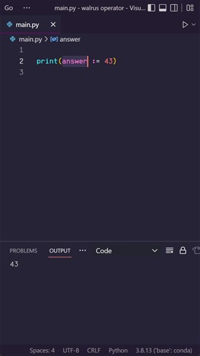 29K views · 581 reactions | Want more ? Check comment ... WALRUS OPERATOR In Python #python #coding #programming | Thom Code | Facebook