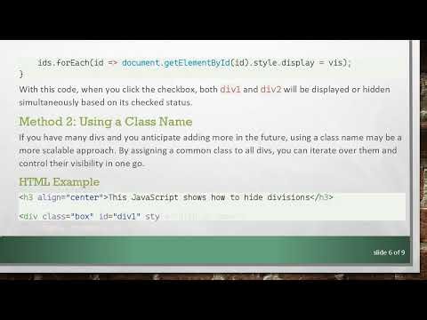 How to Show Multiple Hidden Divs with a Checkbox in JavaScript