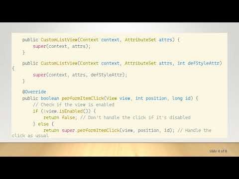 How to Create a Custom Array Adapter in Android Studio to Disable Clicks on List View Items