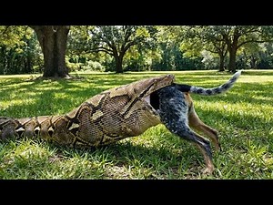 UNBELIEVABLE: Massive Reticulated Python Swallows Entire Hunting Dog Whole In Public Park