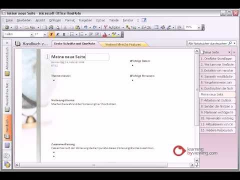 Onenote Tutorial Deutsch Seiten