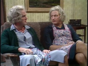 📺 'Monty Python's Flying Circus' Tuesday 24 November 1970 ~ BBC1: 22:10 The Pythons often dressed in drag to play so-called "pepperpots"—grouchy, matronly old ladies with a penchant for high-pitched shrieking. Here, Chapman and Cleese play two such women who sit down to watch telly—only to notice a large, unexplained penguin perched on top of their TV set. #montypythonsfylingcircus | Bernie Briffa