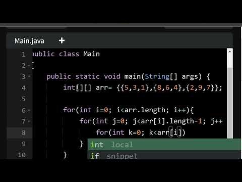 Bubble Sort for 2D Array in Java || Java Tutorial || Sorting Algorithm