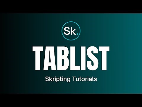 How to create a Custom Tablist | Skripting Tutorial