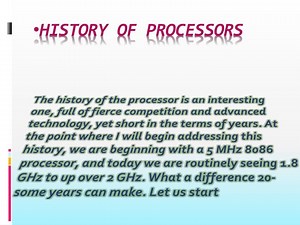 HISTORY OF PROCESSORS - SlideServe