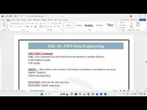 SQL Utility Commands with Examples