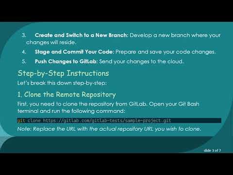 Mastering GitLab: A Step-by-Step Guide to Pushing Local Code to a New Branch