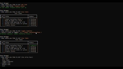 Hackathon 2 Phase 1 | Python In-Memory Todo App (Spec-Driven Development) | Foqia Siddiqui