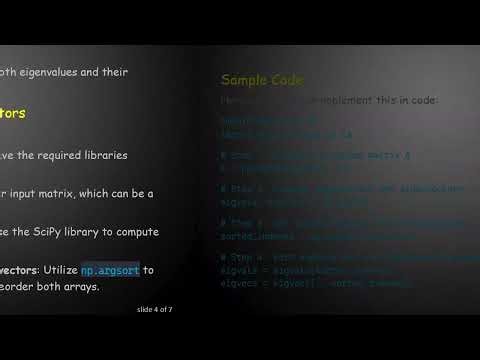 How to Sort Eigenvalues and Corresponding Eigenvectors in Python