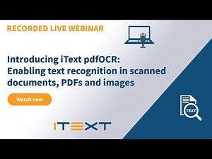 Introducing iText pdfOCR - Enabling text recognition in scanned documents, PDFs and images