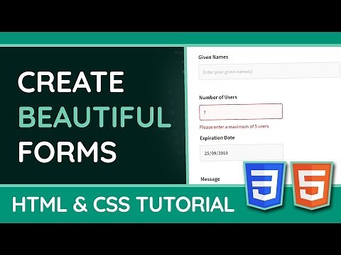 Styling HTML Forms With CSS - Web Design/UX Tutorial