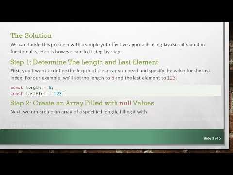 How to Fill an Array with null Values Except the Last Index in JavaScript