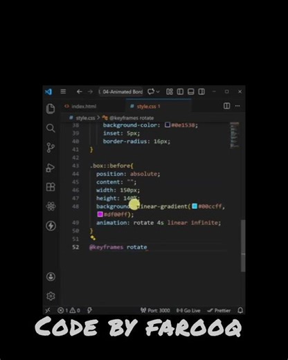 css square ⬜ animate design using htmlcss java python programming language #frontendcourse #foryou